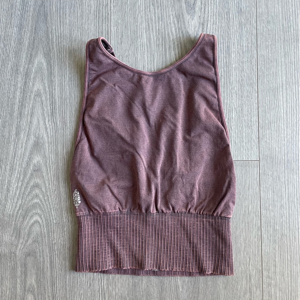 FP Movement Good Karma High Neck Crop Tank Size XS/S Purple Free People